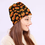 Orange Halloween Pumpkin Pattern Print Beanie