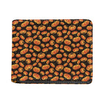 Orange Halloween Pumpkin Pattern Print Bifold Wallet