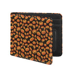 Orange Halloween Pumpkin Pattern Print Bifold Wallet