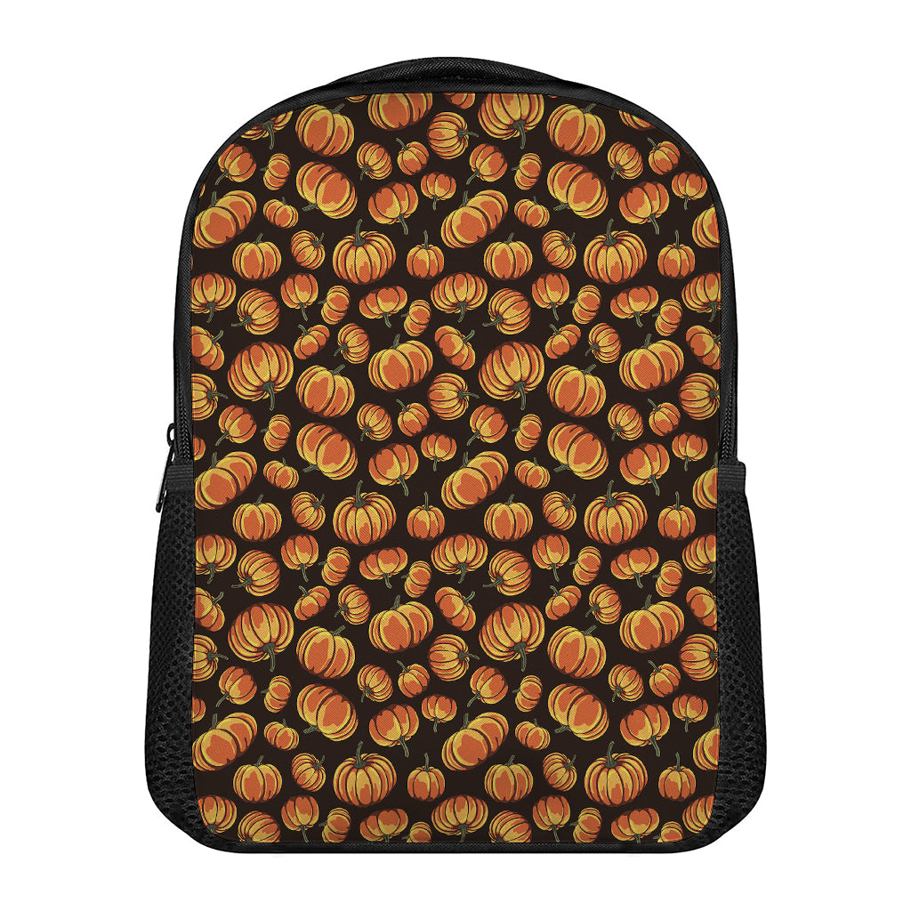 Orange Halloween Pumpkin Pattern Print Casual Backpack