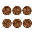 Orange Halloween Pumpkin Pattern Print Coaster Set