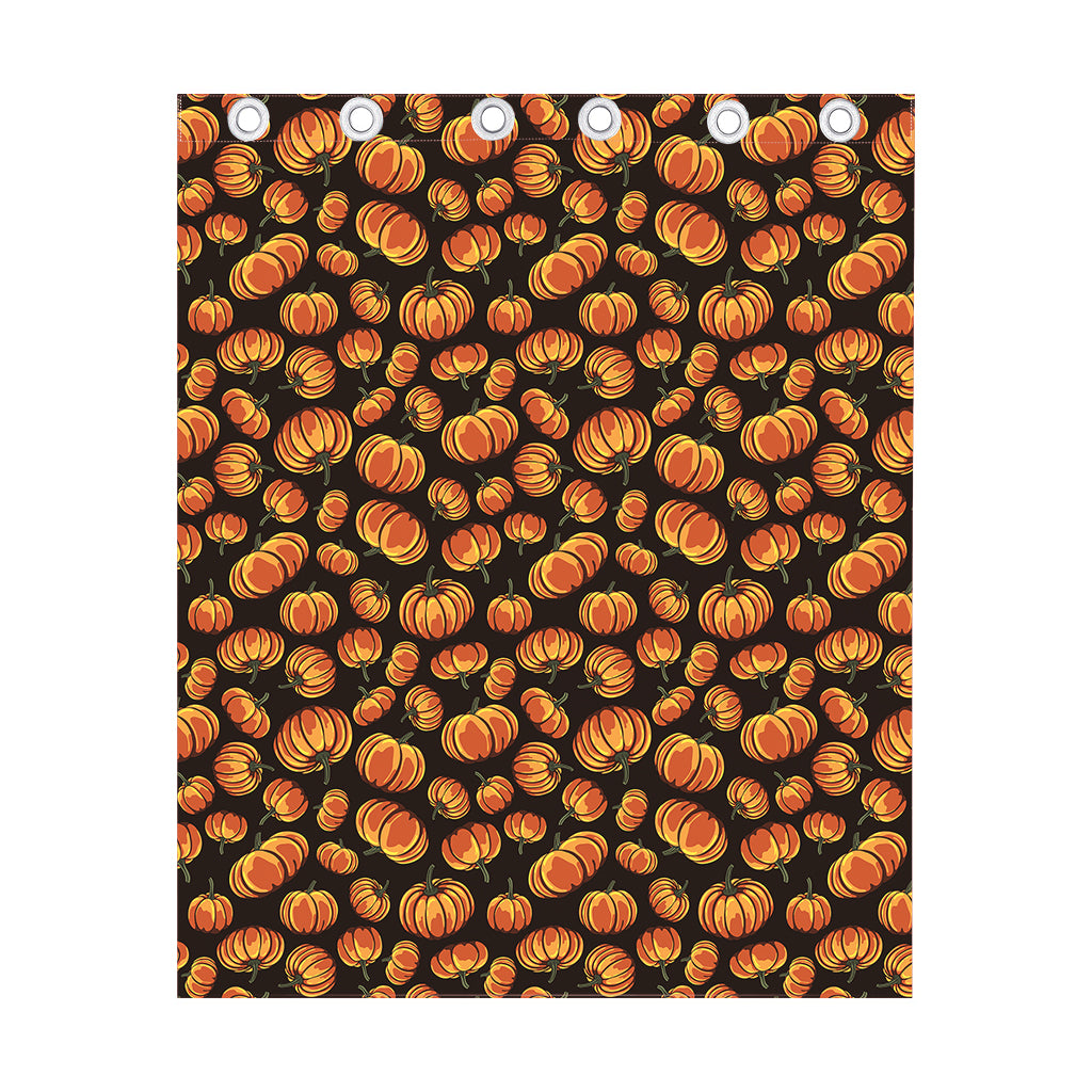 Orange Halloween Pumpkin Pattern Print Curtain