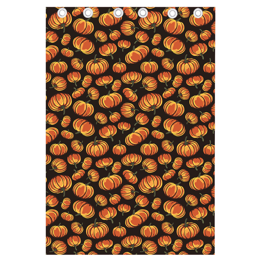 Orange Halloween Pumpkin Pattern Print Curtain