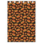 Orange Halloween Pumpkin Pattern Print Curtain