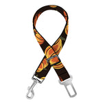 Orange Halloween Pumpkin Pattern Print Dog Seat Belt