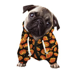Orange Halloween Pumpkin Pattern Print Dog Zip Up Hoodie