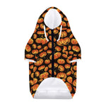 Orange Halloween Pumpkin Pattern Print Dog Zip Up Hoodie