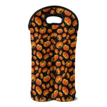Orange Halloween Pumpkin Pattern Print Double Neoprene Wine Tote