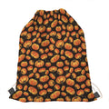 Orange Halloween Pumpkin Pattern Print Drawstring Bag