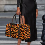 Orange Halloween Pumpkin Pattern Print Duffle Bag