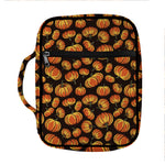 Orange Halloween Pumpkin Pattern Print Front Pocket Bible Bag