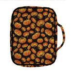 Orange Halloween Pumpkin Pattern Print Front Pocket Bible Bag