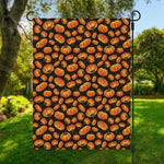 Orange Halloween Pumpkin Pattern Print Garden Flag