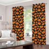 Orange Halloween Pumpkin Pattern Print Grommet Curtains