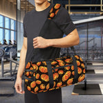 Orange Halloween Pumpkin Pattern Print Gym Bag
