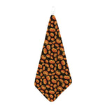 Orange Halloween Pumpkin Pattern Print Hand Towel