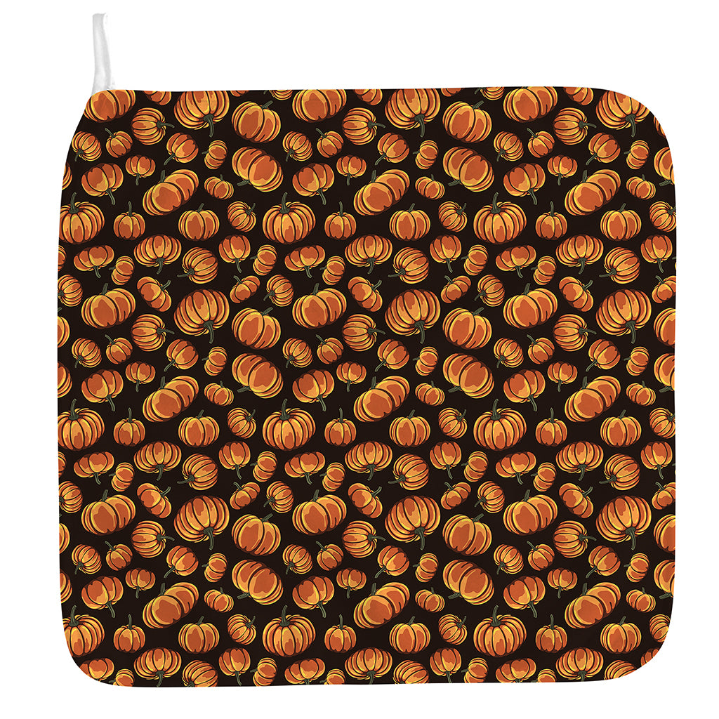 Orange Halloween Pumpkin Pattern Print Hand Towel