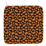 Orange Halloween Pumpkin Pattern Print Hand Towel