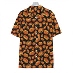 Orange Halloween Pumpkin Pattern Print Hawaiian Shirt