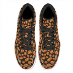 Orange Halloween Pumpkin Pattern Print High Top Leather Sneakers