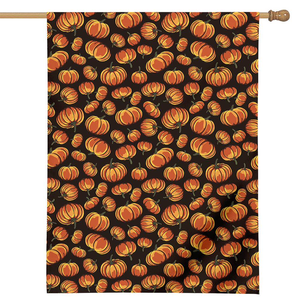 Orange Halloween Pumpkin Pattern Print House Flag