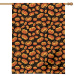 Orange Halloween Pumpkin Pattern Print House Flag