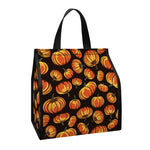 Orange Halloween Pumpkin Pattern Print Insulated Lunch Tote