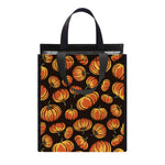Orange Halloween Pumpkin Pattern Print Insulated Lunch Tote
