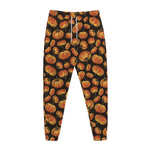 Orange Halloween Pumpkin Pattern Print Jogger Pants