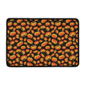 Orange Halloween Pumpkin Pattern Print Kitchen Mat