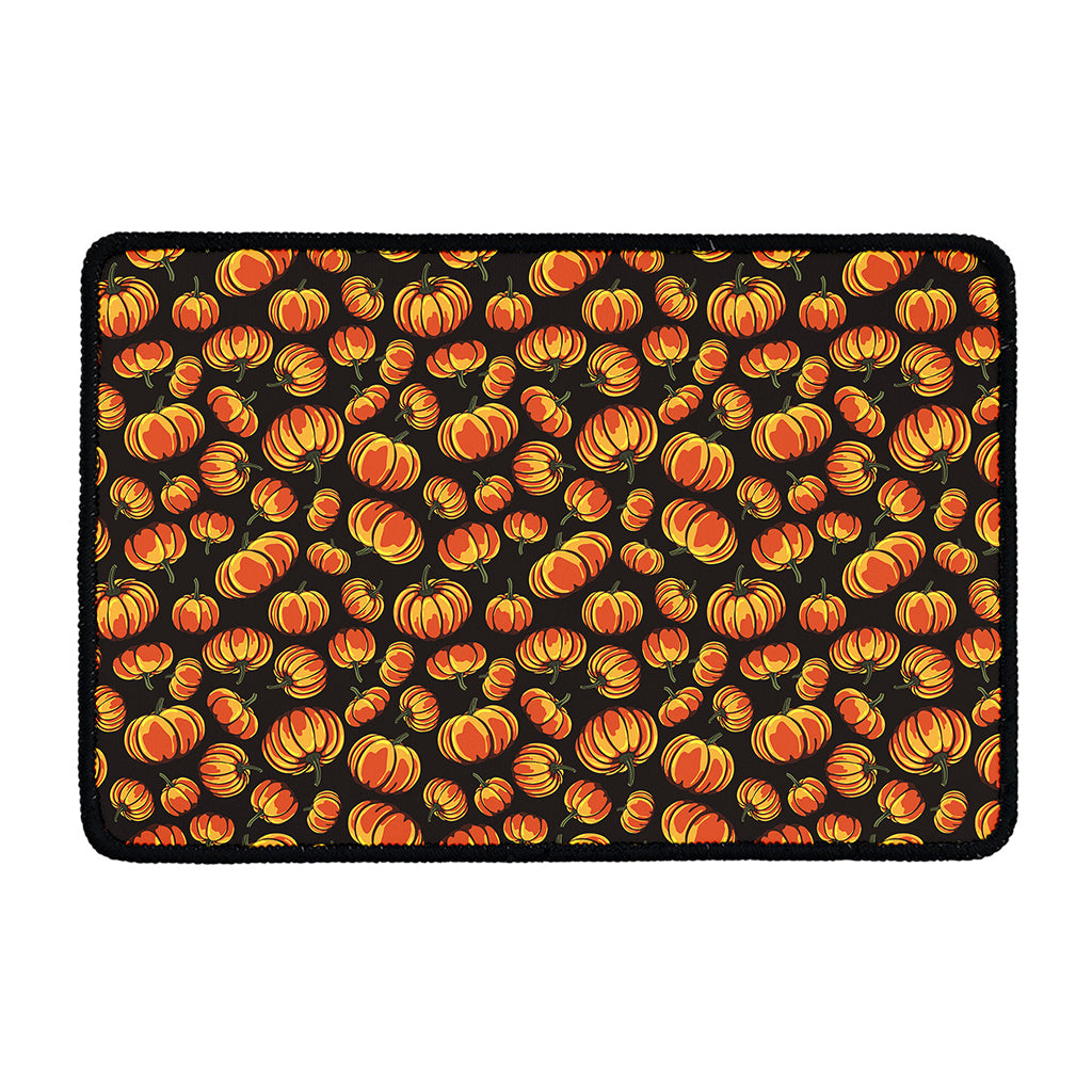 Orange Halloween Pumpkin Pattern Print Kitchen Mat