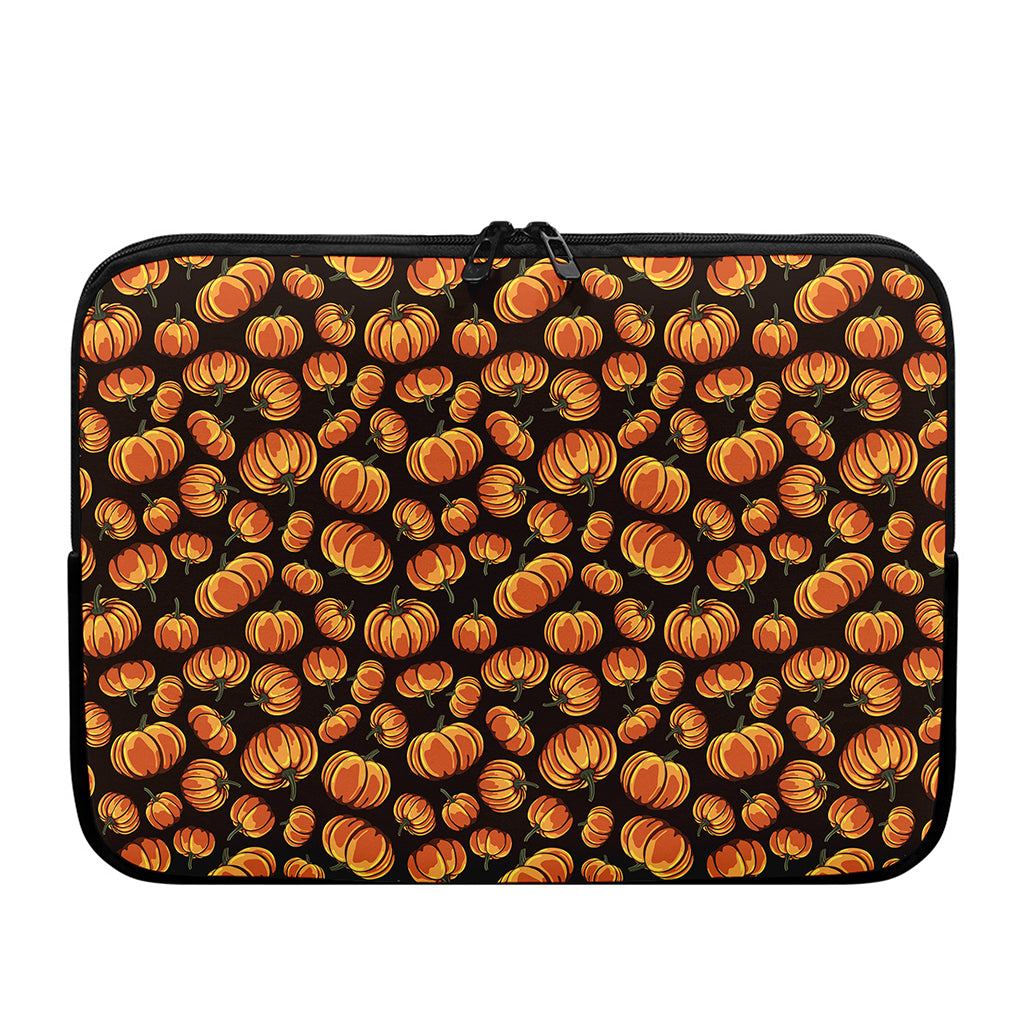 Orange Halloween Pumpkin Pattern Print Laptop Sleeve