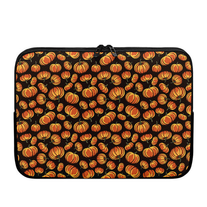 Orange Halloween Pumpkin Pattern Print Laptop Sleeve