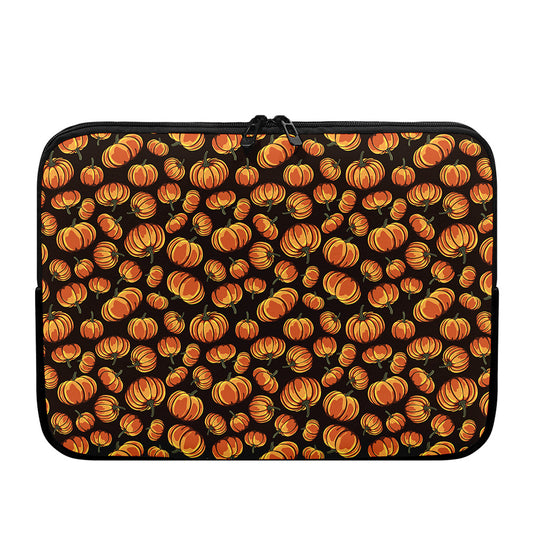 Orange Halloween Pumpkin Pattern Print Laptop Sleeve