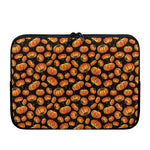 Orange Halloween Pumpkin Pattern Print Laptop Sleeve