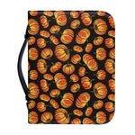 Orange Halloween Pumpkin Pattern Print Leather Bible Cover
