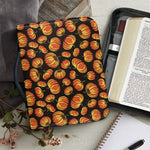 Orange Halloween Pumpkin Pattern Print Leather Bible Cover