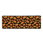 Orange Halloween Pumpkin Pattern Print Long Kitchen Mat