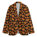 Orange Halloween Pumpkin Pattern Print Men's Blazer