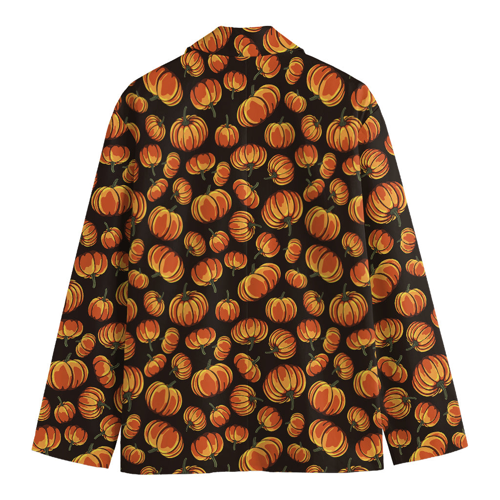 Orange Halloween Pumpkin Pattern Print Men's Blazer