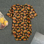 Orange Halloween Pumpkin Pattern Print Men's Bodysuit