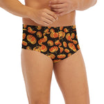 Orange Halloween Pumpkin Pattern Print Men's Briefs
