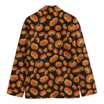 Orange Halloween Pumpkin Pattern Print Men's Cotton Blazer