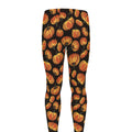 Orange Halloween Pumpkin Pattern Print Men's Leggings
