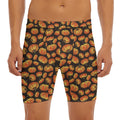 Orange Halloween Pumpkin Pattern Print Men's Long Boxer Briefs