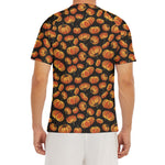 Orange Halloween Pumpkin Pattern Print Men's Short Sleeve Rash Guard