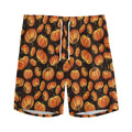 Orange Halloween Pumpkin Pattern Print Men's Athletic Shorts