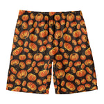 Orange Halloween Pumpkin Pattern Print Men's Swim Trunks