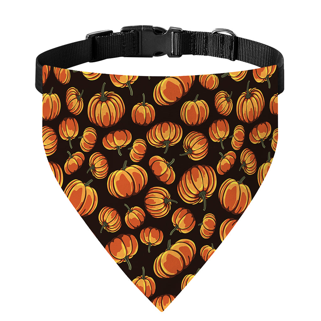 Orange Halloween Pumpkin Pattern Print Over The Collar Dog Bandana