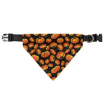 Orange Halloween Pumpkin Pattern Print Over The Collar Dog Bandana